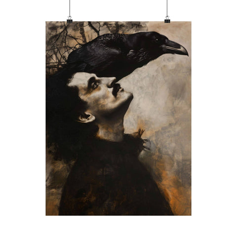Framed Edgar Allan Poe Raven Art Print 11x14