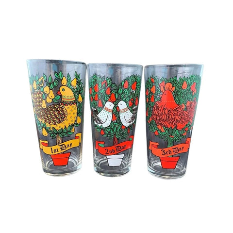 Vintage Anchor Hocking 12 Days of Christmas Glasses (Set of 12)