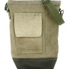 Recycled Military Tent Crossbody with Leather Accent Crossbody Bags