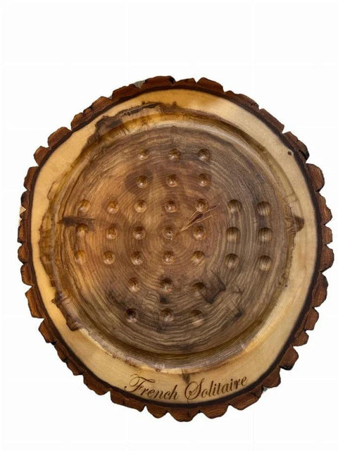 Wood Slice French Solitaire Board Game Games