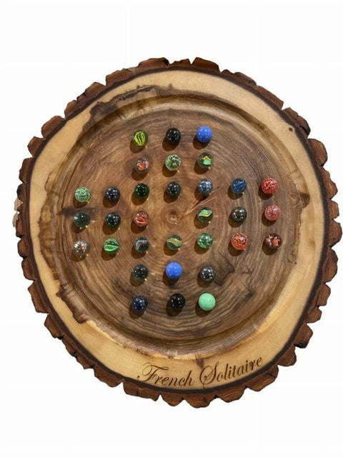 Wood Slice French Solitaire Board Game Games
