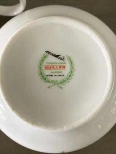 Guillen Madrid Spain "Tapenade Flower" Porcelain Tea Set - 13 Pieces