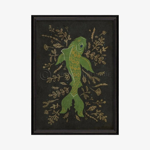Perseverance Koi on Black Framed/Glass Wall Hanging