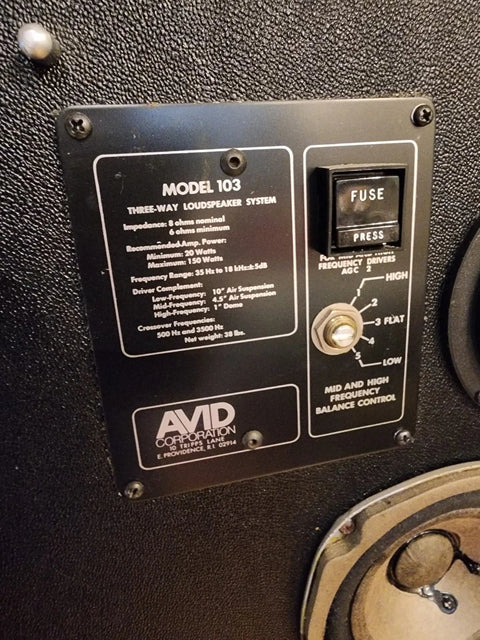 Vintage Avid Speakers | Model 103 | Amazing Sound & Loud (circa 1977)
