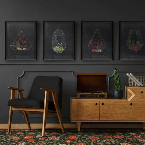 Terrarium Past Recollections Framed/Glass Wall Hanging