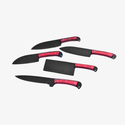 5-Piece Knife Set / with Leather Carry Bag - nikal + dust
