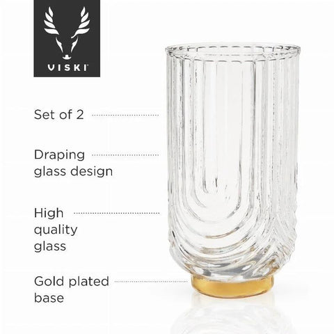 Gatsby Highball Glasses - Set of 2 Drinkware