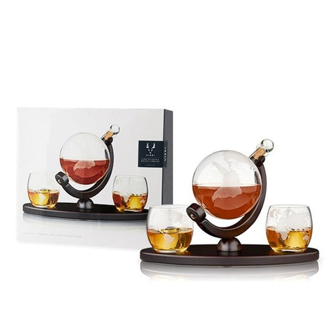 Globe Decanter & Whiskey Tumblers Set Decanters