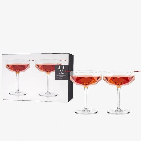 Faceted Crystal Coupes Drinkware