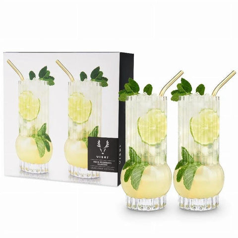 Deco Crystal Highball Glasses Drinkware