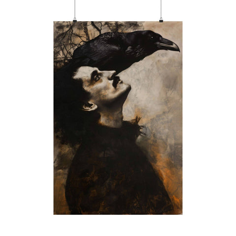 Framed Edgar Allan Poe Raven Art Print 11x14