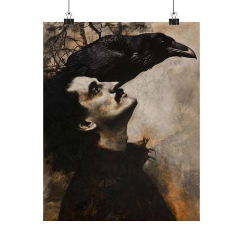 Framed Edgar Allan Poe Raven Art Print 11x14