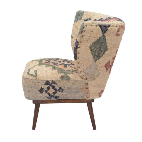 Archer Handmade Geometric Jute Blend Chair-Accent Chairs-nikal + dust