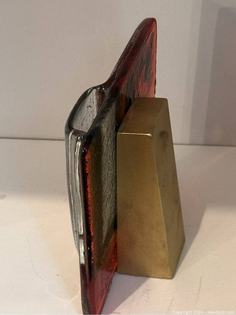 Art Glass and Brass Budvase