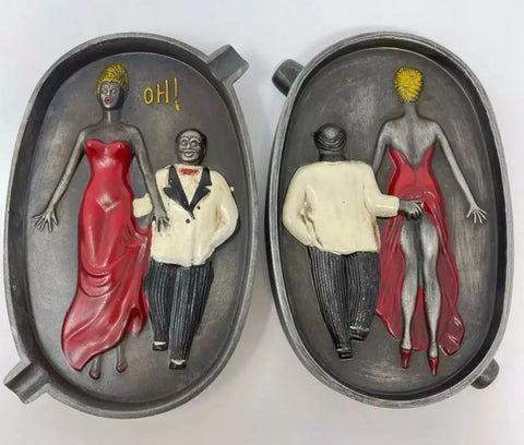 Speakeasy Art Nouveau | Risqué Hand Painted Ashtray
