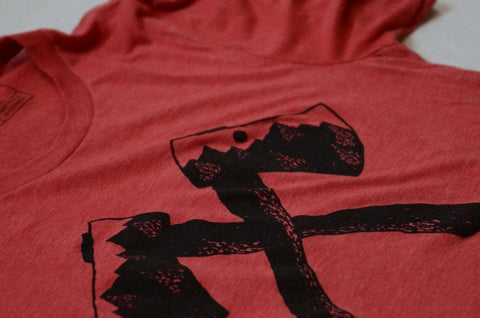 Axe Tee-Red Triblend-Graphic T-Shirts-nikal + dust