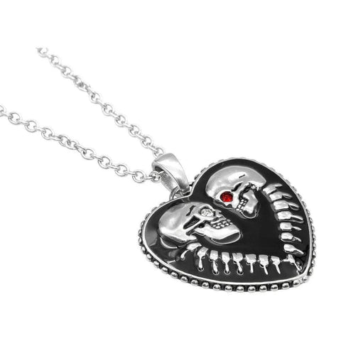Bound For Eternity Skull Heart Necklace-Necklaces-nikal + dust
