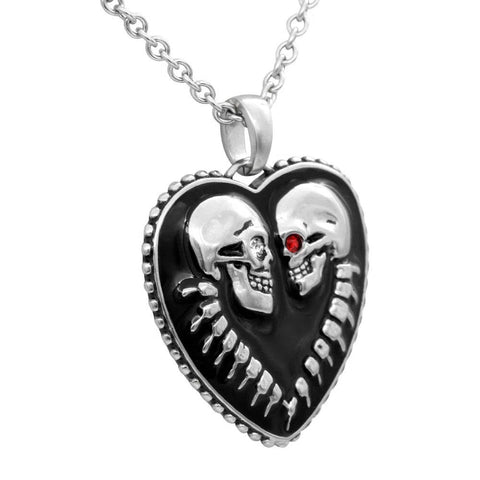 Bound For Eternity Skull Heart Necklace-Necklaces-nikal + dust