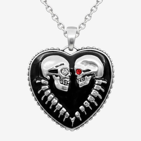 Bound For Eternity Skull Heart Necklace-Necklaces-nikal + dust