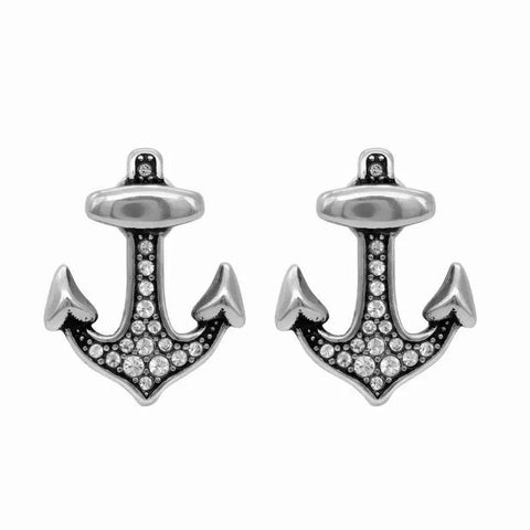 Brilliant Anchor Earrings-Earrings-nikal + dust