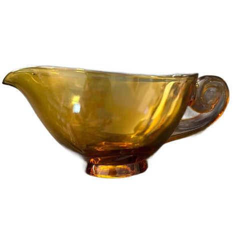 Rita Indian Glass Gravy Bowl Amber Decorative Accents