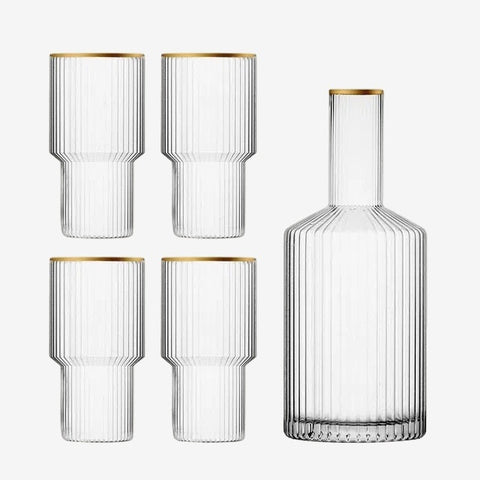 Crystal Glass Set - Gold-Drinkware-nikal + dust