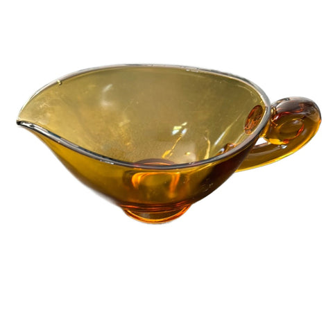 Rita Indian Glass Gravy Bowl Amber Decorative Accents