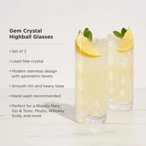 Gem Crystal Highball Glasses