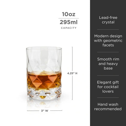 Gem Crystal Tumblers - Set of 2 Drinkware