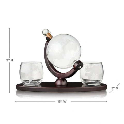 Globe Decanter & Whiskey Tumblers Set Decanters