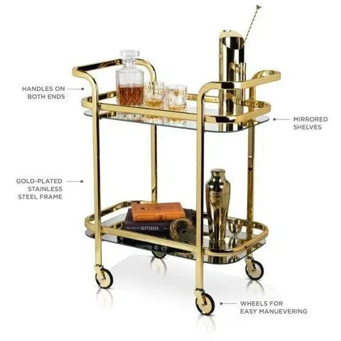 Gold Bar Cart-Bar Carts-nikal + dust