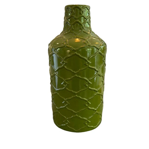 Green ceramic vase