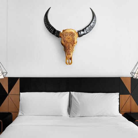 Authentic hand-carved Buffalo Skull from Indonesia | Antique Lotus