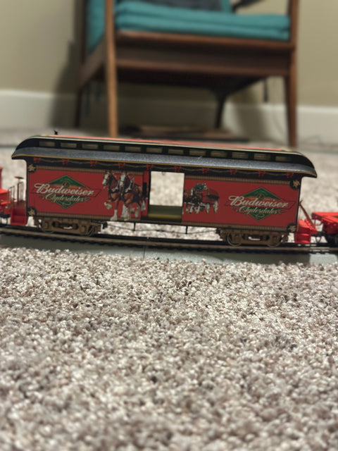 Collectible Hawthorne Village train Budweiser Locomotive Set