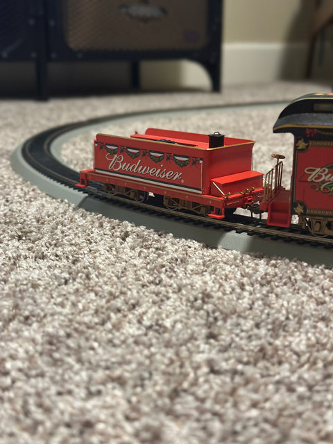 Collectible Hawthorne Village train Budweiser Locomotive Set