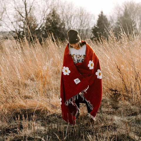 Lazy Daisy Blanket - Sustainably Sourced Throw-Blankets-nikal + dust