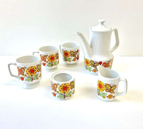 Groovy Mid-Century Modern Tea Set - Japan - Circa 1970's (6 Piece Set)