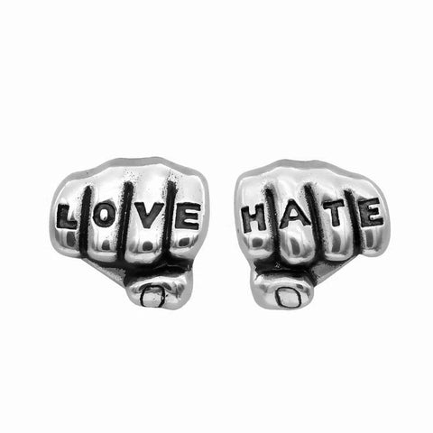 Love 'n' Hate Tattooed Hands Earrings-Earrings-nikal + dust