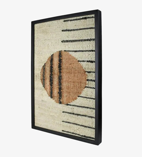 Mana Woven Wall Art, Circle Next To Lines-Wall Hanging-nikal + dust