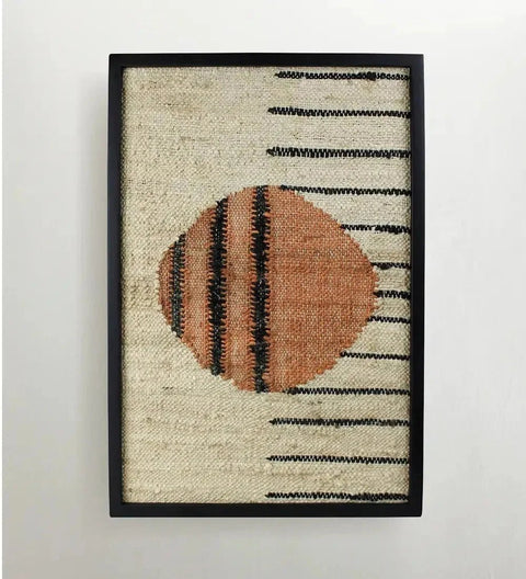 Mana Woven Wall Art, Circle Next To Lines-Wall Hanging-nikal + dust