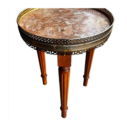 Mid 20th Century Marble and Brass Regency Drinks/Side Table