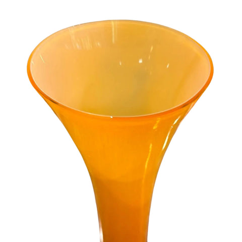 Mid Century Orange Art Glass Vase