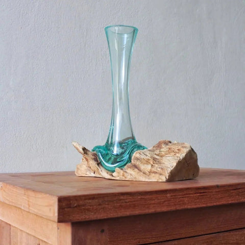 Molten Glass on Wood - Vase-Vases-nikal + dust