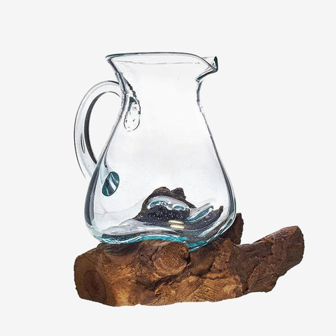 Molten Glass on Wood- Water Jug-Pitchers-nikal + dust