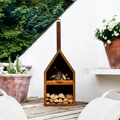 Outdoor Henley Fireplace with Grill Iron Fireplace