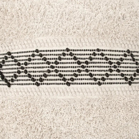 Pisco Ottoman Beige & Black-Footstools-nikal + dust