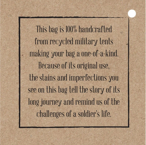 Recycled Military Tent Crossbody with Vintage Fabric Trim-Crossbody Bags-nikal + dust