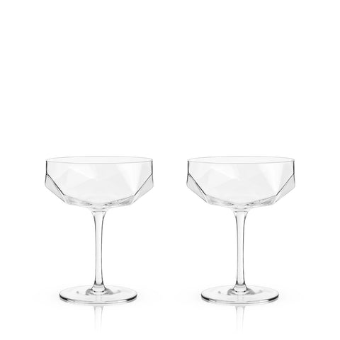 Faceted Crystal Coupes Drinkware