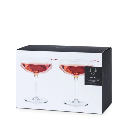 Faceted Crystal Coupes Drinkware