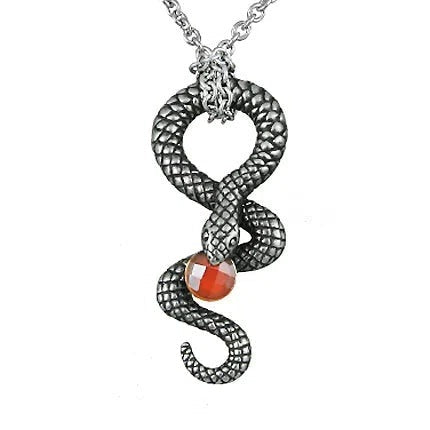 Serpentine - snake with red stone-Necklaces-nikal + dust